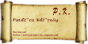 Patócs Károly névjegykártya