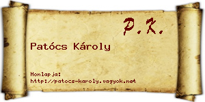 Patócs Károly névjegykártya